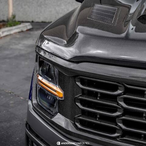 2021-2024 Ford F-150 XL Type-OE Carbon Fiber Hood Vent - Anderson Composites - AC-FD21FDF150