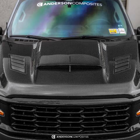 2021-2024 Ford F-150 XL Type-AB Carbon Fiber Hood - Anderson Composites - AC-HD21FDF150-AB